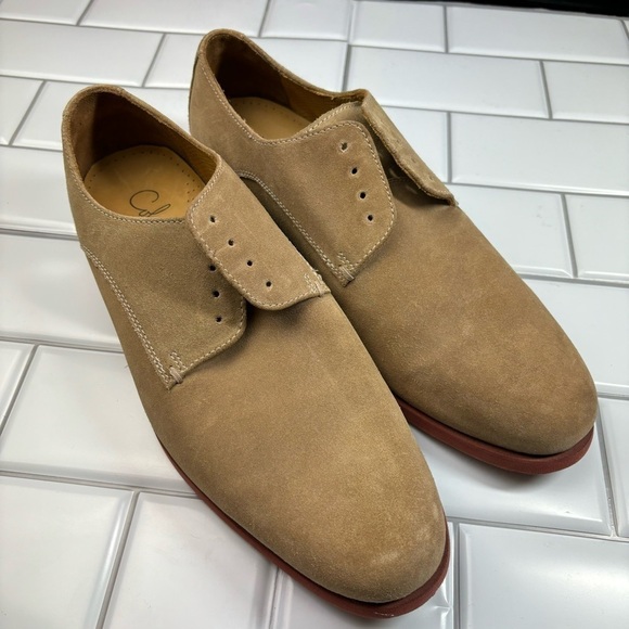 Cole‎ Haan Beige Tan Suede Oxford Dress Shoes Men's Size 8.5M